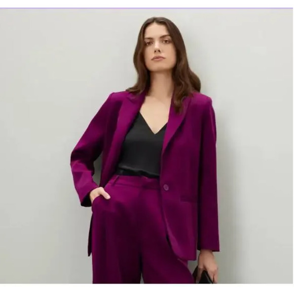 Endless Rose Jacket Womens Small Purple Pink Blazer Single Button Career - Picture 1 of 8